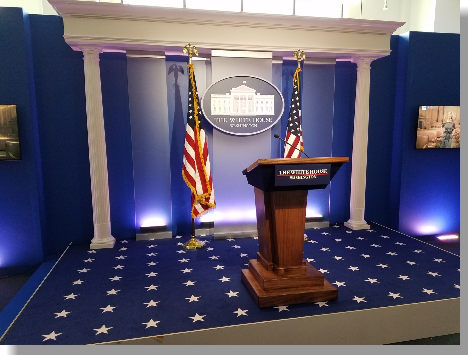 Washington DC Area custom scenic fabrication and rentals- White House Press Briefing Room Set rental